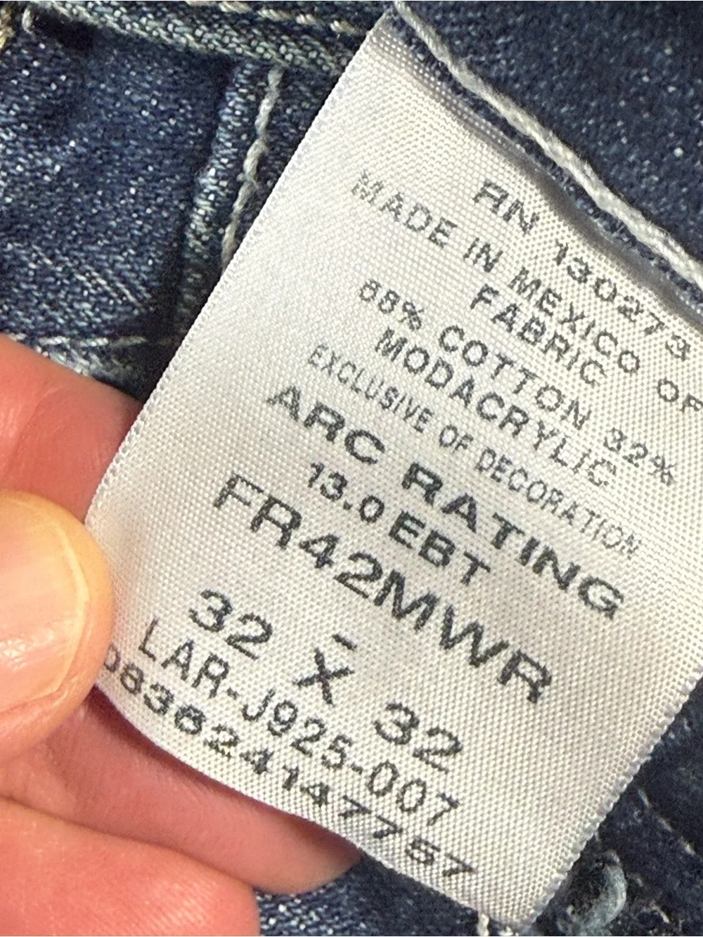 Wrangler 20X FR Flame Resistant Boot Cut Work Jeans Men’s 32x32 Blue